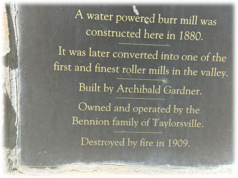 Plaque at the Archibald Gardner Mill Monument